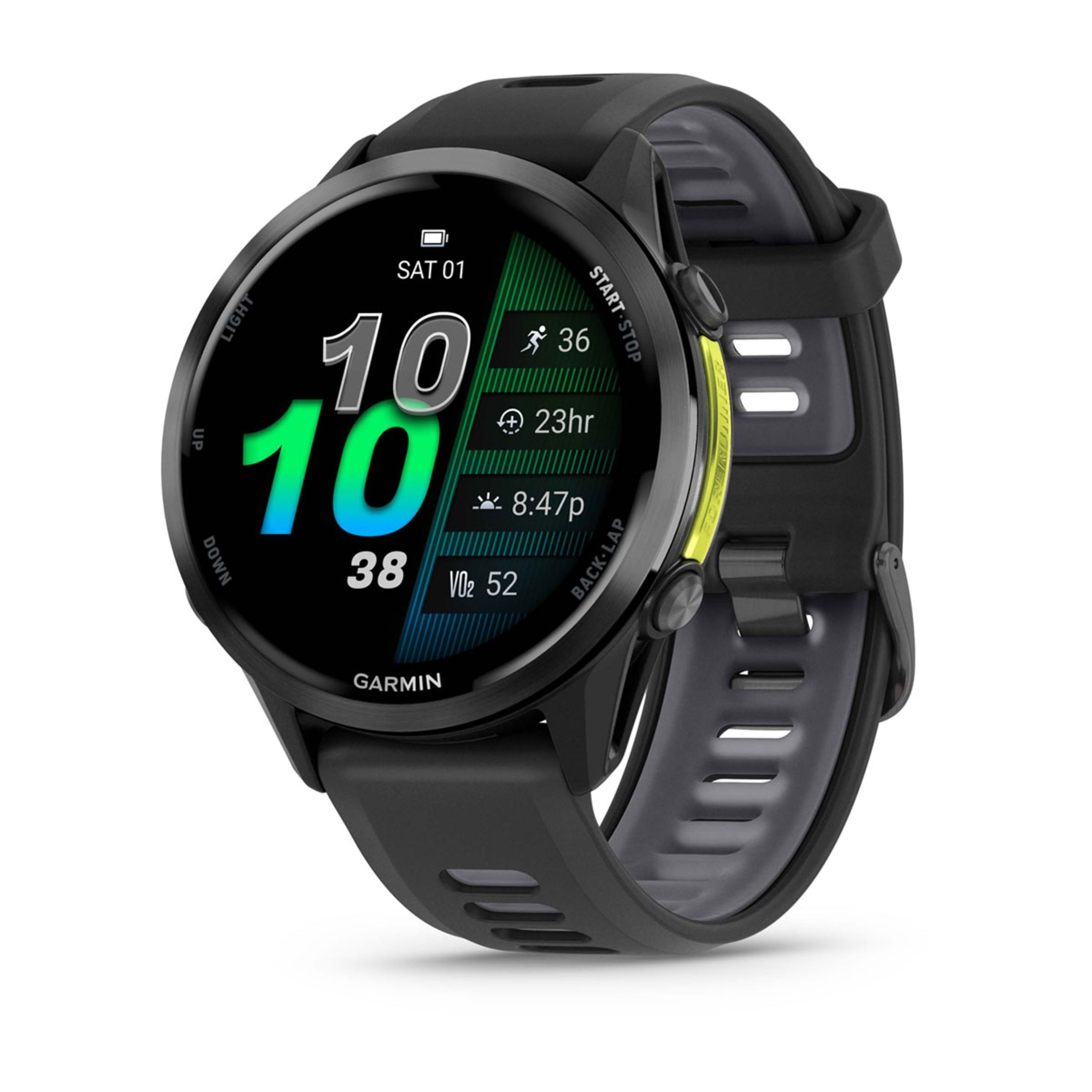 Forerunner 970 - Carbon Gray Dlc Titanium With Black Case And Black/Translucent Whitestone Band