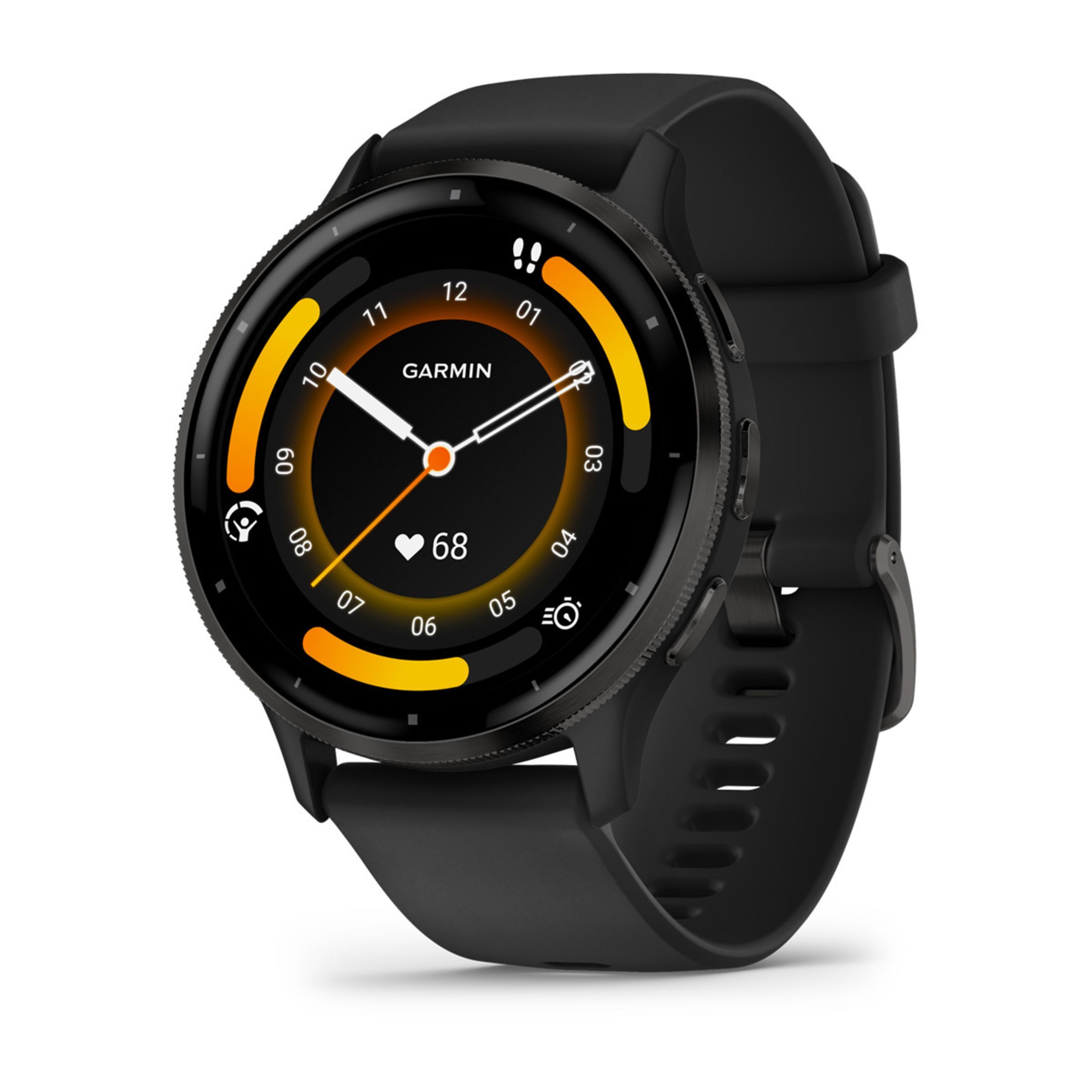 Venu 3S - Slate Stainless Steel Bezel With Black Case And Silicone Band